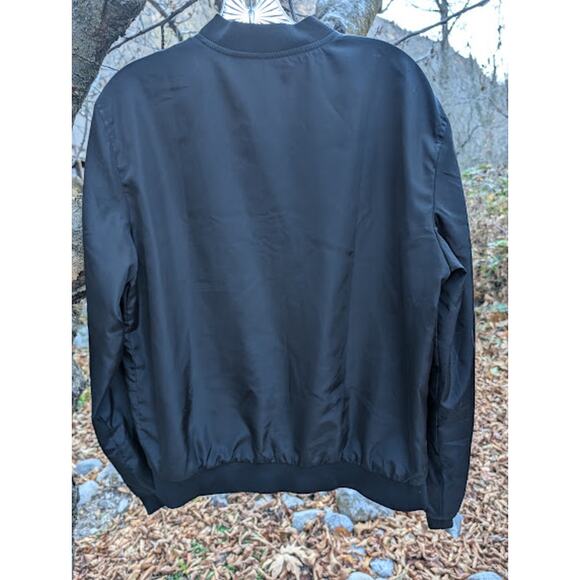 FASHION NOVA MEN- black men's zip-up jacket sz Medium Bomber jacket - Picture 5 of 8